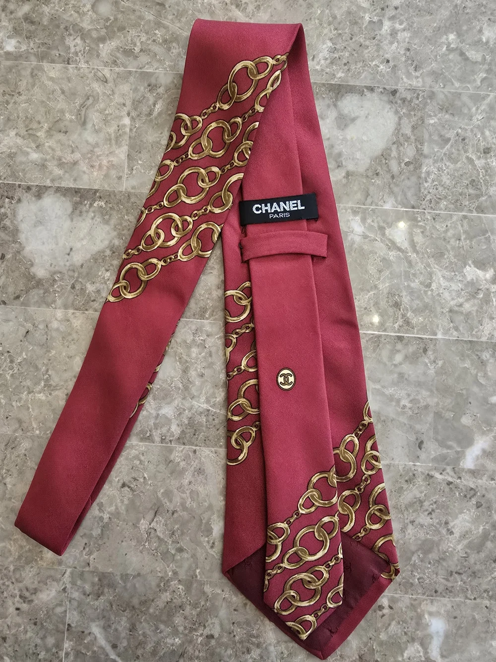 Chanel Chain Link Silk Tie